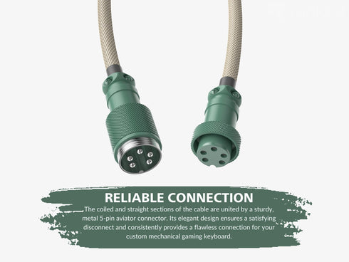 Coiled Keyboard Cable | 5-Pin Aviator Connector - Ranked