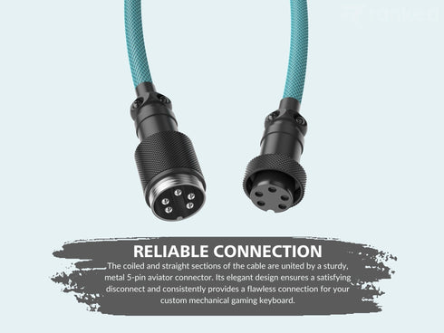Coiled Keyboard Cable | 5-Pin Aviator Connector - Ranked
