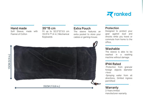 Travel Sleeve for Mechanical Gaming Keyboard - Ranked