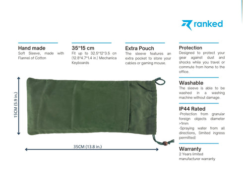 Travel Sleeve for Mechanical Gaming Keyboard - Ranked